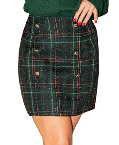 Женская мини-юбка Encore в клетку Cupshe, Dark green