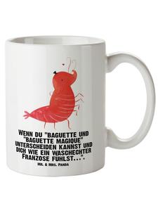 Кружка XL с французским рисунком креветок и надписью белого цвета Mr. & Mrs. Panda