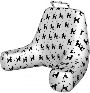 Наволочка для подушки для чтения Lunarable Poodle, минималистичный рисунок с изображением костей и лап собак, мягкая набивная наволочка для кровати, размер XL, угольно-серый и белый цвета., Charcoal Grey And White