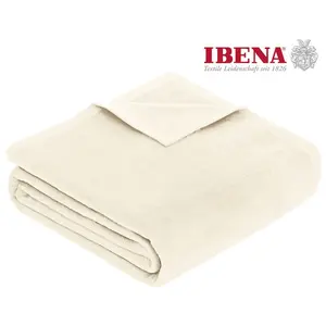 Плед для дома Luxus, разные размеры, однотонный дизайн, уютный плед, сделано в Европе Ibena, кремовыйово-белый