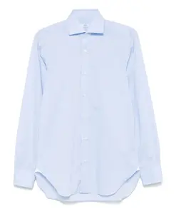 Классическая хлопковая рубашка, изготовленная в Италии. Barba, синий