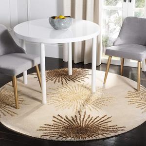 Ковер SAFAVIEH, 244 x 244 см, Soho Collection, Beige, ручной работы Starburst из шерсти и вискозы, идеален для помещений с высокой проходимостью в гостиной, спальне (SOH712A)