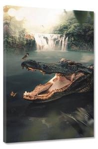 Картина на холсте Hustling Sharks The Crocodile, зеленый