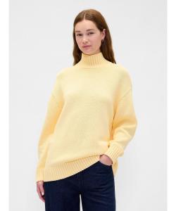 (W) Свитер оверсайз с высоким воротником из 100% хлопка