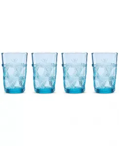 Высокие стаканы Butterfly Meadow синего цвета, набор из 4 шт. Lenox, blue