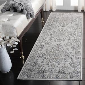 Ковер-ковер-дорожка SAFAVIEH, 67 x 214 см, Isabella Collection, Light Grey & Cream, Oriental Design, Non-Shedding & Easy Care, идеален для помещений с высокой проходимостью в гостиной, спальне (ISA921G)