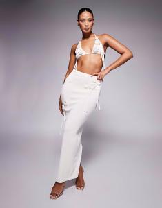 Юбка макси с трикотажным корсажем Delilah цвета ванили Wanderdoll