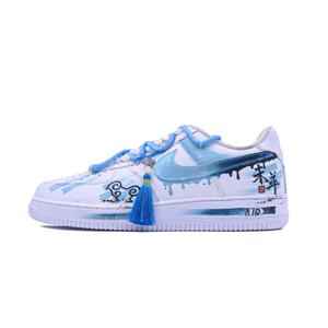 Nike Кроссовки Air Force 1 Low Top для скейтбординга унисекс, темно-голубые