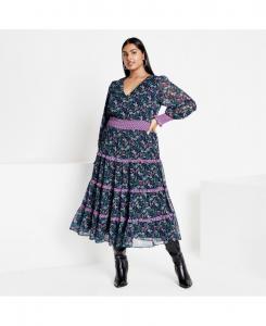 Женское платье с принтом Гвендолин CITY CHIC, Purple floral