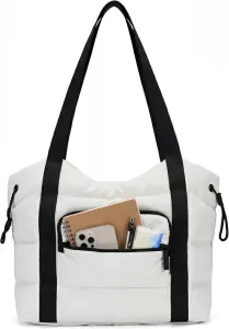 Женская сумка-тоут, легкая стеганая сумка-пуховик с множеством карманов, вместительная сумка через плечо для работы и путешествий.