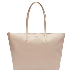 LACOSTE Экрю большая женская сумка-шопер через плечо, Ecru