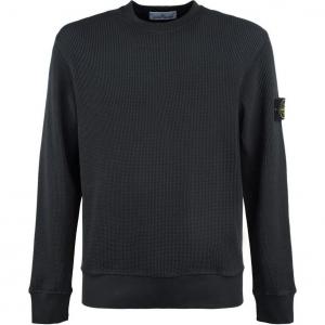 Logo Patch Crewneck Knitted Jumper STONE ISLAND, синий