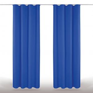 2 шторы из микрофибры с рюшами (синие), размер: 140х245см. Bestlivings, синий