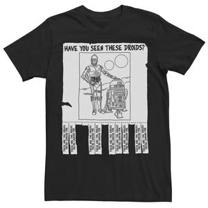 Мужская футболка с потертым плакатом и графическим рисунком «Вы видели эти дриоды» Star Wars