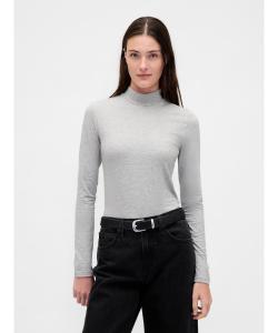 (W) Футболка с высоким воротником из плотного трикотажа