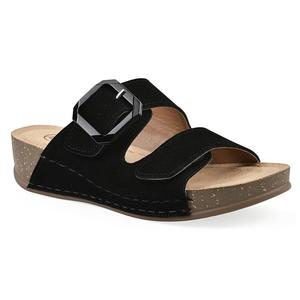 Босоножки на танкетке Fearful White Mountain, black suede