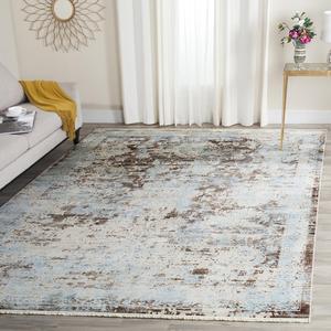 Ковер SAFAVIEH, 275 x 354 см, Persian Collection, коричневый и светло-голубой, восточный дистресс-дизайн, без линьки и простой в уходе, идеален для помещений с высокой проходимостью в гостиной, спальне (VTP417T)