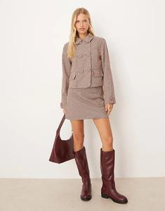 Мини-юбка в клетку от House of Sunny Marie красного цвета