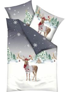 Тонкое фланелевое постельное белье серого цвета kaeppel, 135x200 см (80x80 см)