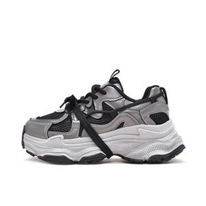 SHUMO Утепленные утепленные серые противоскользящие износостойкие утолщенные кроссовки на платформе для женщин, цвет Gray Fleece-Lined