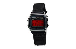CASIO Кварцевые часы унисекс с нейлоновым ремешком и черным циферблатом