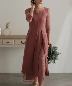 Платье-брюки, платье для вечеринки в знак благодарности, платье для мамы, свадебное платье, вечернее платье, платье для приглашения, платье для особого случая, платье для встречи выпускников Pourvous, цвет Mauve Pink