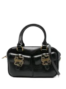 Сумка-тоут с принтом змеи Just Cavalli, черный