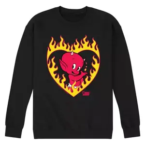 Мужская уютная толстовка с подогревом "Маленький дьявол" и сердцем в огне Licensed Character, черный