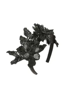 Ободок Alberta с цветочным декором Jennifer Behr, черный