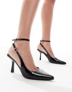 Туфли Salado с открытой пяткой и каблуком-рюмочкой черного цвета SEQWL