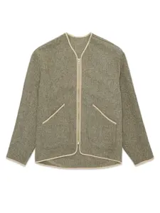 Кардиган на молнии с узором "елочка" Fortela, зеленый