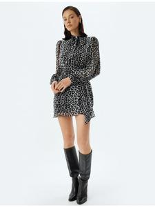 Короткое платье KOTON, цвет schwarz gemustert