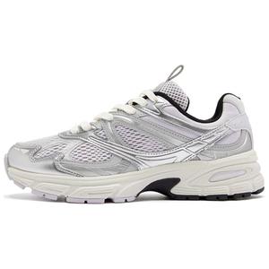 QIAODAN Нескользящие и износостойкие дышащие низкие повседневные туфли женские фиолетово-серебристого цвета