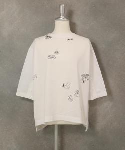 Пуловер с коротким рукавом и вышивкой