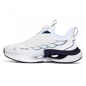 Kuding Мужские беговые кроссовки низкие голубой/белый синий/черный белый синий сетчатые, цвет White Blue[Mesh]