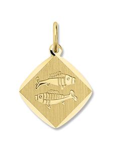 ONE ELEMENT Кулон со знаком зодиака Рыбы из желтого золота 333 пробы