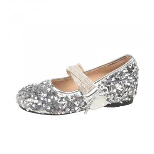 WUJI Серебряные женские балетки на плоской подошве 1,5 см, цвет Silver