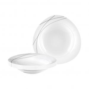 Суповая тарелка Suppenteller Trio Highline ø 23,6 см, набор из 6 шт., бело-серая Seltmann Weiden, Weiß-grau