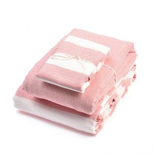 Muji Комплект постельного белья из хлопкового жаккарда (простыня на резинке 150х200 см + 28 см), цвет DB316 Plain Powder