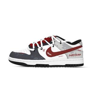 Nike Туфли для скейтборда Dunk Dark Blood Shadow устойчивые к истиранию низкие унисекс Black Red White