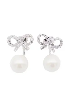 Серьги-подвески Crystal Bow Self-Portrait, серебяный