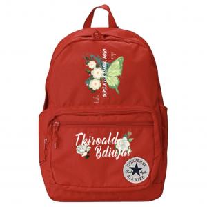 Converse Полиэстеровый рюкзак обычный унисекс красный, Floral Butterfly