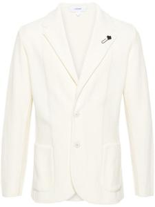Lardini однобортный пиджак с узором шеврон, белый
