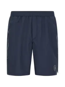 Бермуды с контрастной вышивкой Brunello Cucinelli, синий