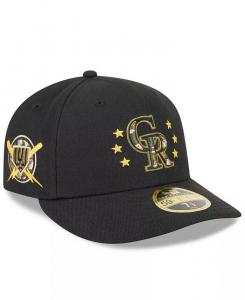 Мужская черная кепка Colorado Rockies 2024 ко Дню вооруженных сил с низким профилем 59FIFTY New Era
