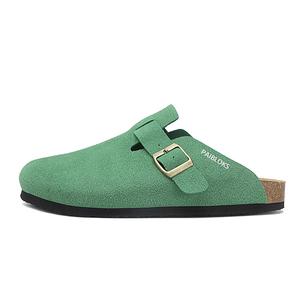 PAIBLOKS Тихие противоскользящие домашние тапочки с закрытым носком унисекс травянисто-зеленые, цвет Grass Green