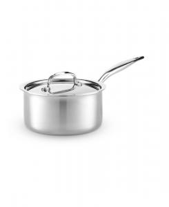 Полностью облицованная кастрюля серии Titanium объемом 3 кварты с крышкой Heritage Steel, Stainless Steel