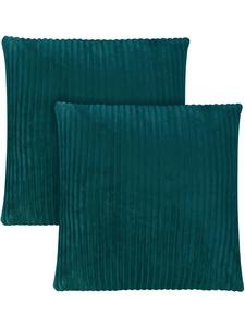 2 полосатые фланелевые наволочки 80х80 см Пилар в петролеуме Aspero, 80 x 80 см