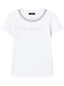 TWINSET футболка с вышитым логотипом, белый