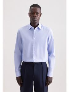 Seidensticker Приталенная деловая рубашка среднего синего цвета